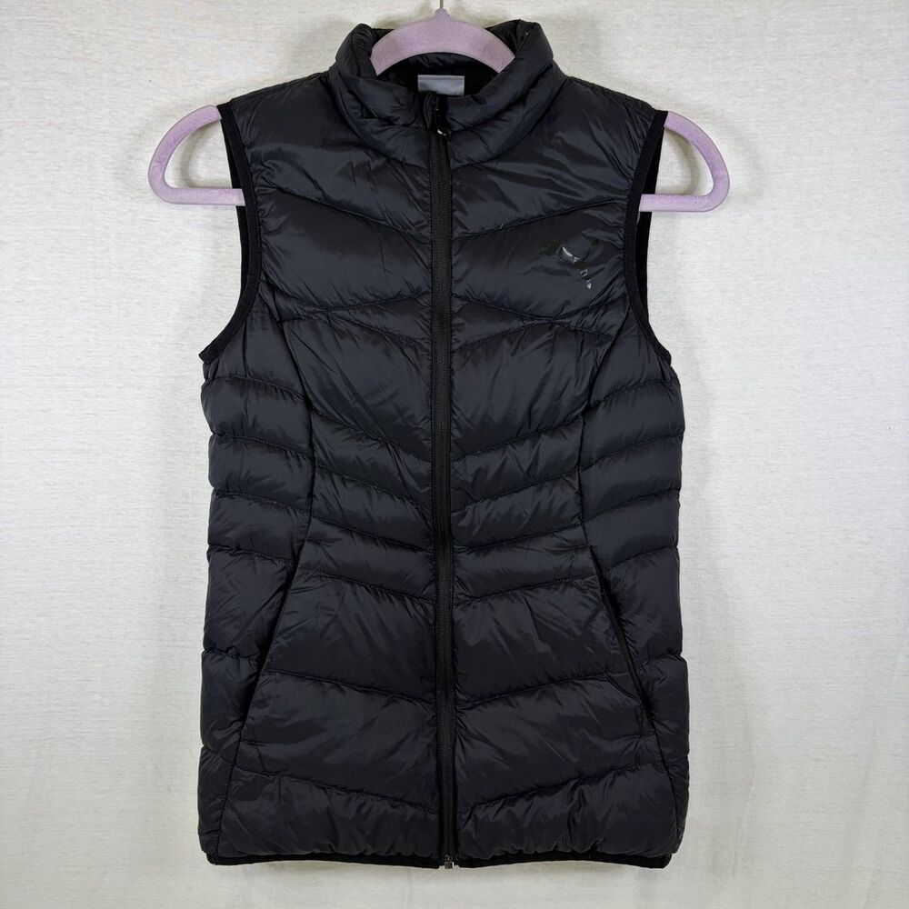 Puma Women’s Lite Down Black Puffer Vest Front Pockets Size XS